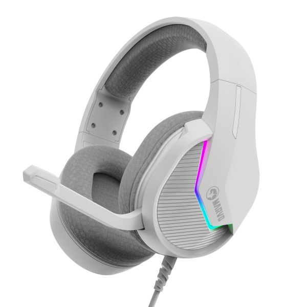 MARVO Tactic 40 vezetékes fejhallgató - fehér - RGB világítás (H8618 WH)